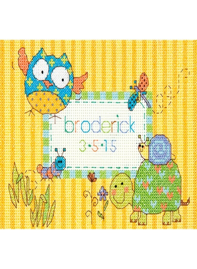Dimensions Woodland Creatures Birth Record Mini Counted Cross Stitch Kit, 7” x 5” - Image 3