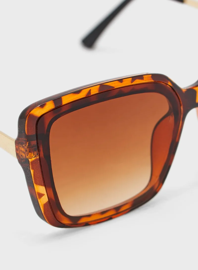 Ginger Oversized Square Tortoise Shell Sunglasses