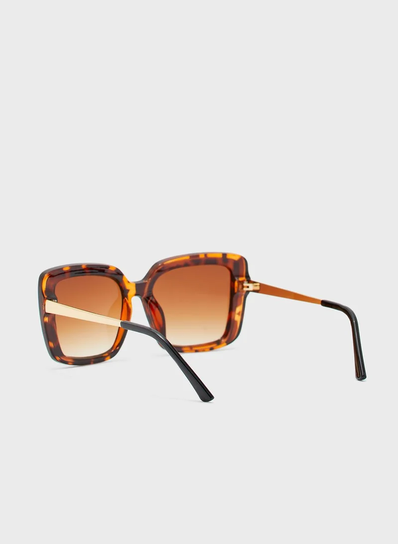 Ginger Oversized Square Tortoise Shell Sunglasses