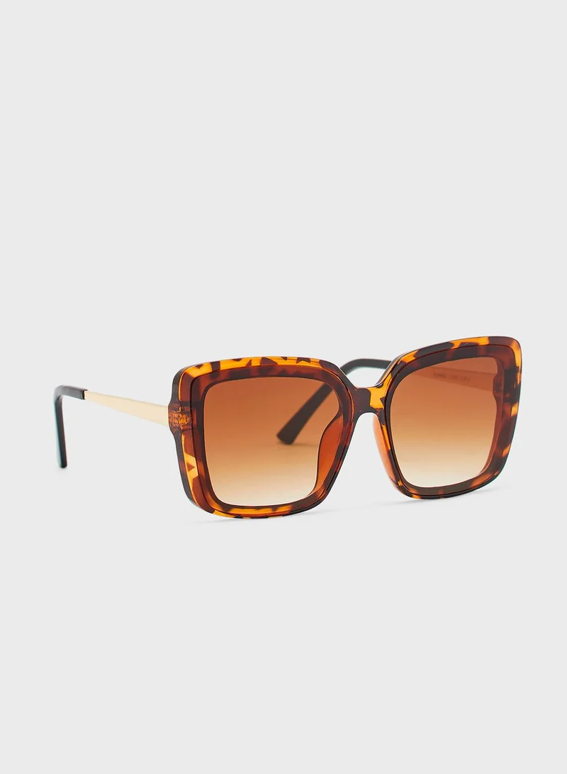 Ginger Oversized Square Tortoise Shell Sunglasses