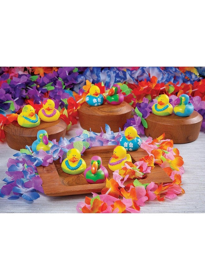 Fun Express Beach Rubber Duckies - Set of 12 Fun Hawaiian Rubber Ducks for Car Decor and Tiki and Luau Party Favors - Image 2
