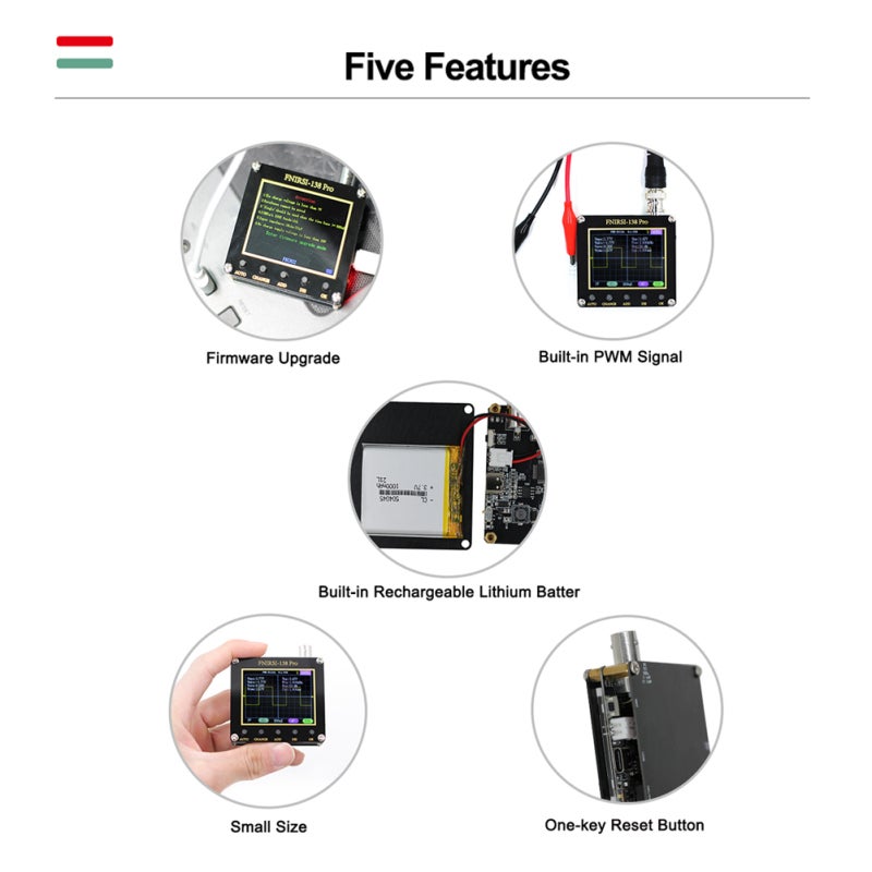 Portable Oscilloscope 2.4 Inch Display Handheld One Button Auto Adjust - PWM Square Waves Output 0-80kHz for Car Repairing DIY Home Appliance Maintenance - Image 5