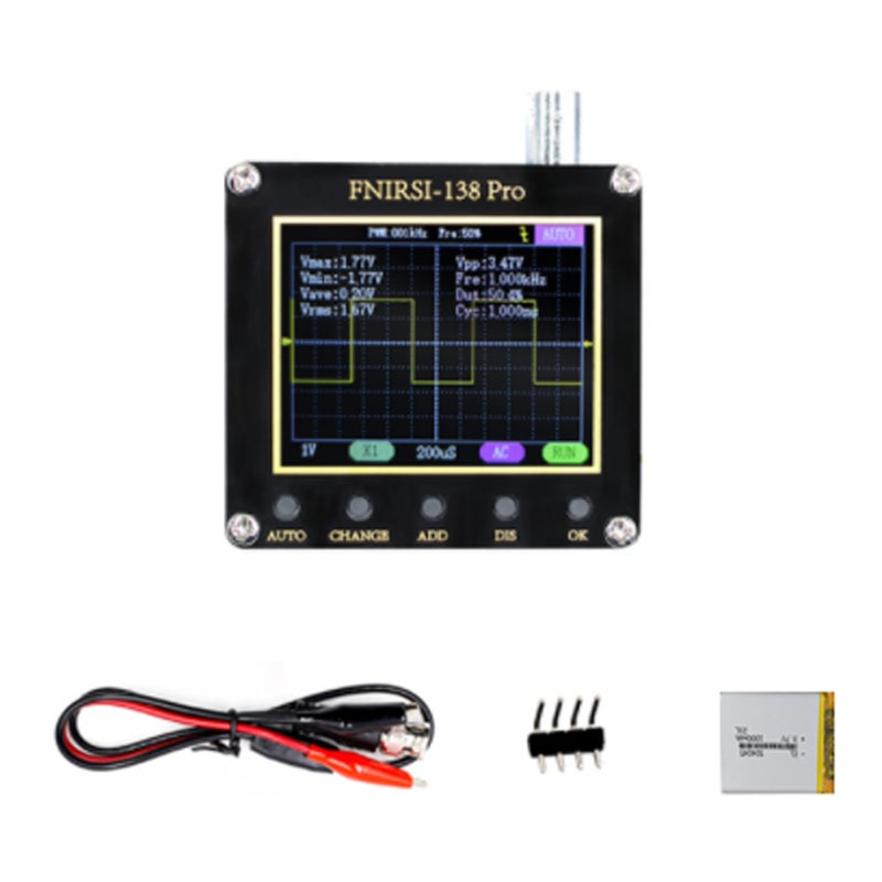 Portable Oscilloscope 2.4 Inch Display Handheld One Button Auto Adjust - PWM Square Waves Output 0-80kHz for Car Repairing DIY Home Appliance Maintenance - Image 1