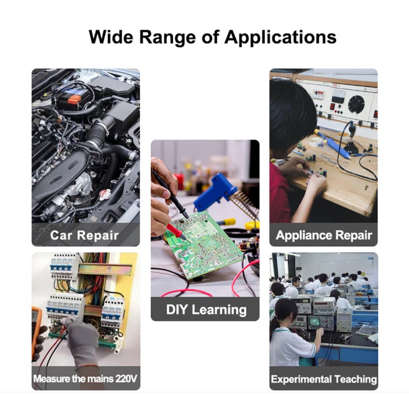 Portable Oscilloscope 2.4 Inch Display Handheld One Button Auto Adjust - PWM Square Waves Output 0-80kHz for Car Repairing DIY Home Appliance Maintenance - Image 4