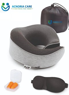 ACNORIA CARE Acnoria Care Soft Memory Foam Travel Neck Pillow Adjustable with Eye Mask, Ear Plugs and Portable Storage Bag, Suitable for Plane, Train and Home Use  - by Acnorea Care  - Image 1