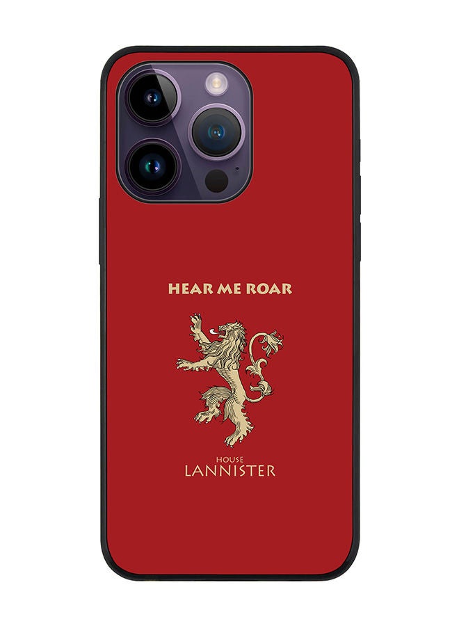 Stylizedd Rugged Black edge case for Apple iPhone 14 Pro Slim fit Soft Case Flexible Rubber Edges Anti Drop TPU Gel Thin Cover - GOT House Lannister  - Image 1
