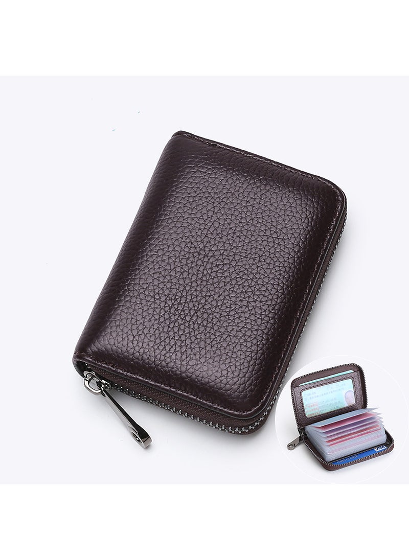 Generic - Mens Accordion Wallet Large Capacity Credit Card Case Brown-20 card position - Image 1