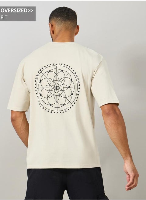 Styli Geometric Graphic Print Oversized T-Shirt