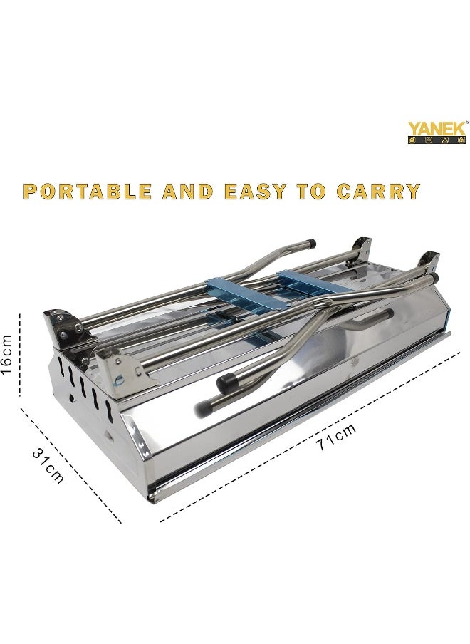YANEK YANEK Big BBQ Grill Stand | Foldable and Portable | Stainless Steel | Large size grill for Camping, Outdoor, Picnic (Silver with Flap (71x71x31 CM))  - Image 3