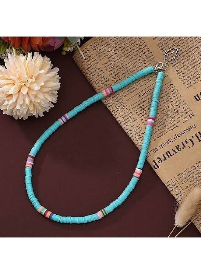 Colorful Boho Disc Beaded Necklace for Women Girls Handmade Summer and Holiday Beach Collar  - Image 2