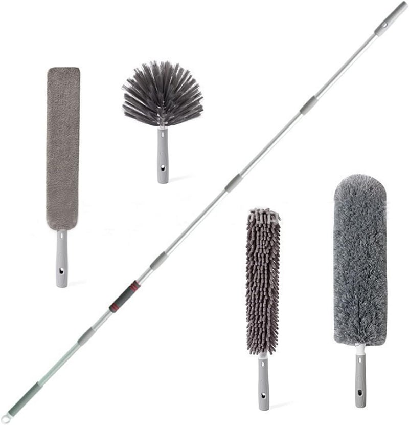 DAYONG 4PCS Extendable Feather Duster 30 to 100 Inches,Reusable Bendable Dusters.Outdoor & Indoor Extendable Duster Cleaning Kit - Image 1