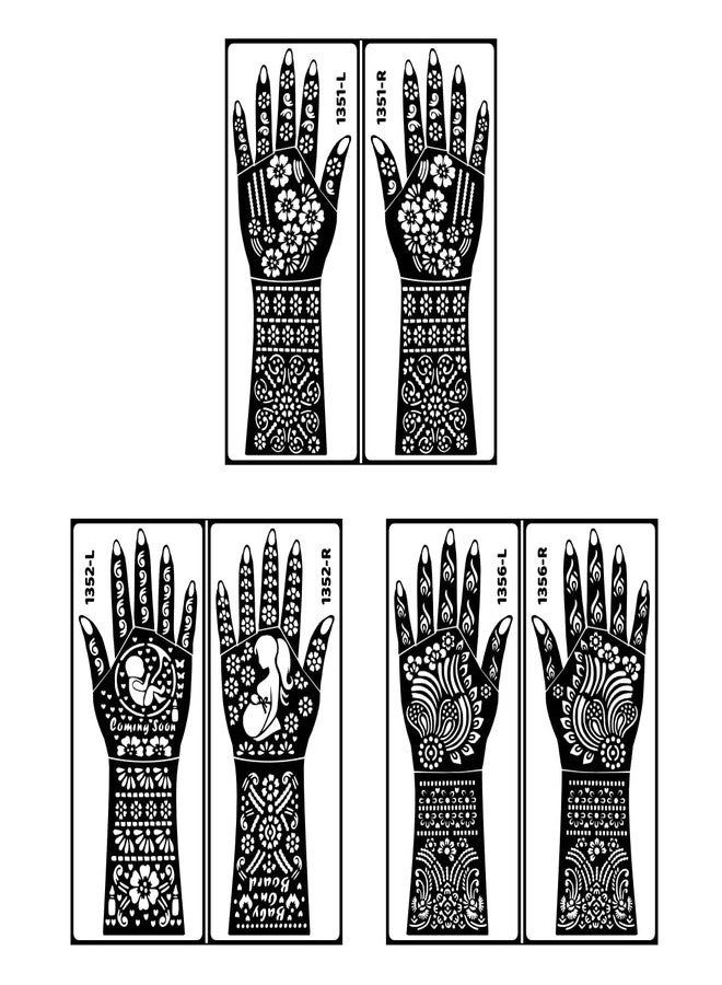 Komstec Beautiful Mehndi Stencil Sticker Design for Baby Shower Celebration and New Wedding Look - Image 1