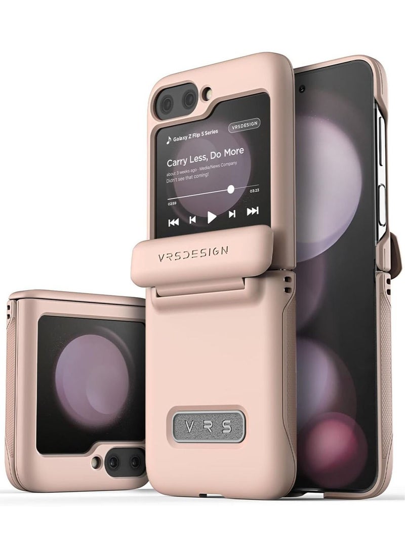 VRS Design Terra Guard Modern Samsung Galaxy Z Flip 5 Case Cover (2023) with [Hinge Protection] - Pink Sand  - Image 1