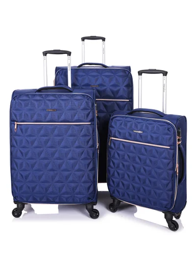 Track Track Luggage Set, Fabric Material, Travel Trolley Bag with Carry On Cabin Sizes, 3Pcs, 20/24/28 Inches, LG004/3P