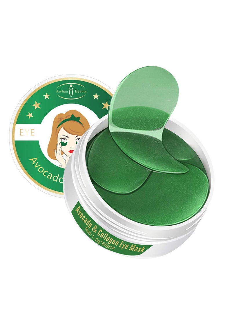 Aichun beauty - AICHUN BEAUTY 30 Pair Collagen Eye Mask Patch Hydro Gel Pad Anti-Wrinkle Dark Circles Bags Soft Smooth Skin Care Hydration Moisturizing (AVOCADO) - Image 1