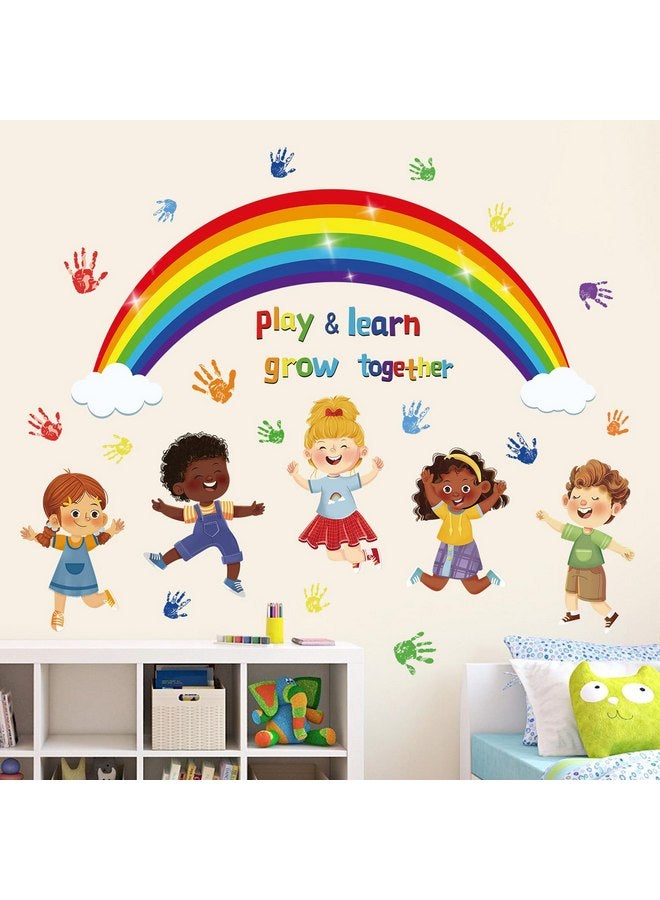 ملصقات حائط قوس قزح من wonderdever Reading Corner للأطفال، اقتباسات ملهمة، ملصقات جدارية قابلة للتقشير واللصق، ملصقات فنية للفصول الدراسية وغرف الأطفال - Image 1