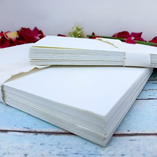ETailor 5x7 Wedding Invitation Paper Baby Shower Card Stock Handmade Paper Cotton Paper Wedding Paper Smooth Watercolor Paper Calligraphy Paper Rag Paper 300gsm Pack of 50 Blank Card Stock - Image 3