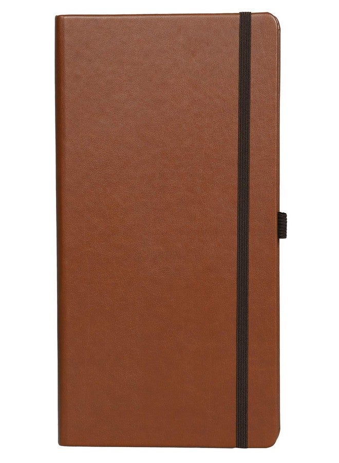 Mahavir Personal Notes - A5 Size - Hard Bound Notebook with Elastic Band Closure – 192 Pages – 80gsm Natural Shade Paper – PU Leather Cover Material – (Tan Brown) - Image 1