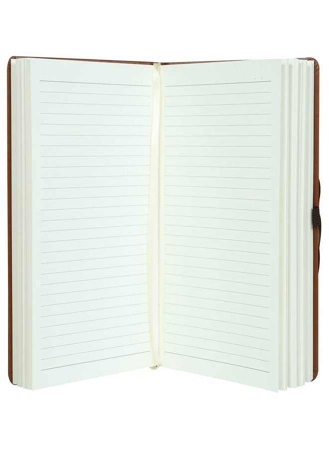 Mahavir Personal Notes - A5 Size - Hard Bound Notebook with Elastic Band Closure – 192 Pages – 80gsm Natural Shade Paper – PU Leather Cover Material – (Tan Brown) - Image 3