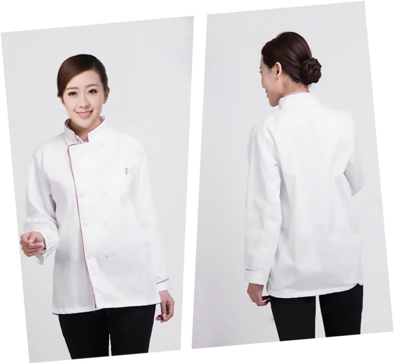 Long Sleeve Chef Coat for Restaurant Bar Red Embossed Chef Jacket Oil Breathable Wearproof Work Apparel for Outdoor Barbecue Hotel Use - Image 2