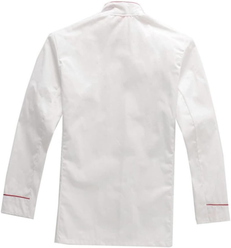 Long Sleeve Chef Coat for Restaurant Bar Red Embossed Chef Jacket Oil Breathable Wearproof Work Apparel for Outdoor Barbecue Hotel Use - Image 1