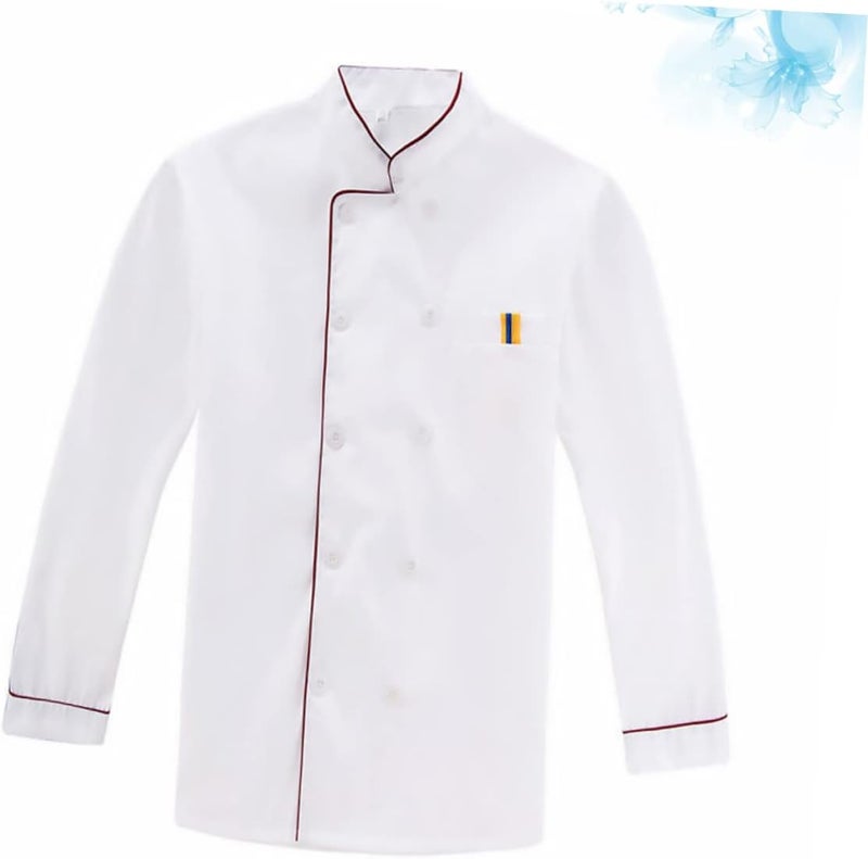 Long Sleeve Chef Coat for Restaurant Bar Red Embossed Chef Jacket Oil Breathable Wearproof Work Apparel for Outdoor Barbecue Hotel Use - Image 5