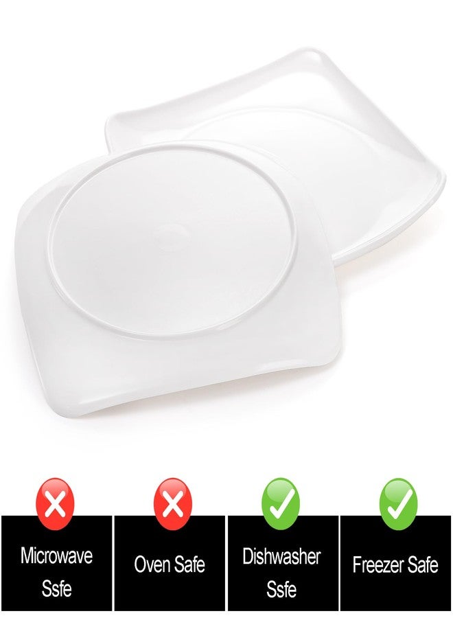 Fasmov 6 Pack 10.5" Melamine Sqaure Dinner Plates, Unbreakable Serving Dishes, Modern Square Dinnerware, Square Serving Plate for Steak, Pasta, Fruit, Salad, Snacks, Pizza, Appetizer Plates, White - Image 4