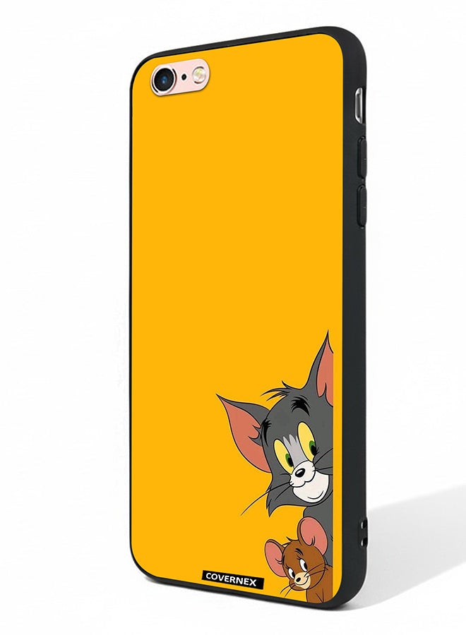 Covernex Apple iPhone 6s Protective Case Cover Printed Featuring Classic Duo Tom and Jerry Peeking Friends - Image 1