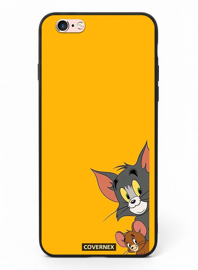 Covernex Apple iPhone 6s Protective Case Cover Printed Featuring Classic Duo Tom and Jerry Peeking Friends - Image 2