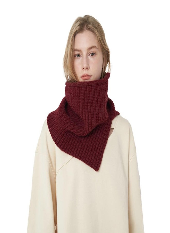 Molodo Neck Warmer Women Chunky Knitted Cowl Neck Winter Warm Cozy Soft Solid Fashion Versatile Scarf - Image 1