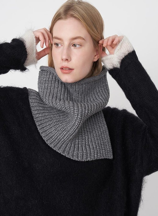 Molodo Neck Warmer Women Chunky Knitted Cowl Neck Winter Warm Cozy Soft Solid Fashion Versatile Scarf - Image 2