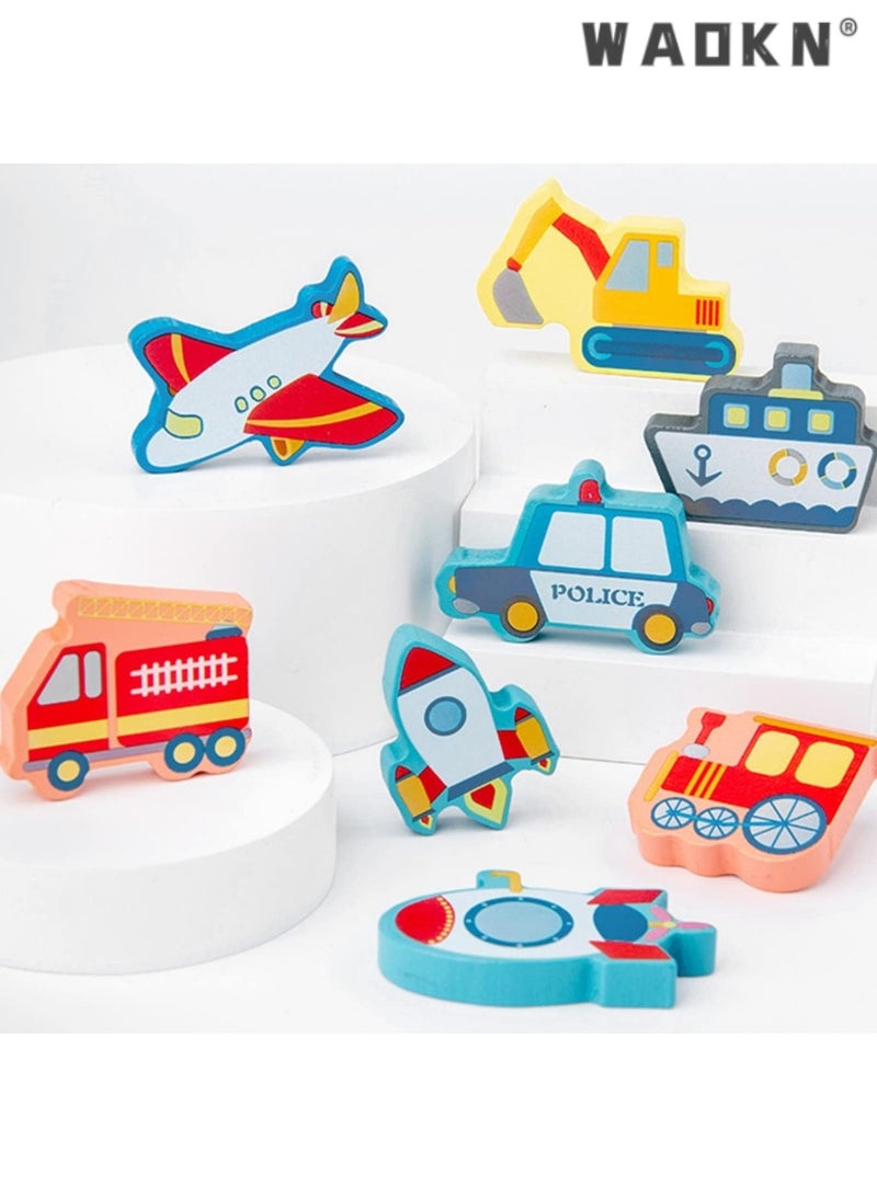 WAOKN Wooden Number Puzzles Toys for Toddlers, Preschool Educational Toys，7-in-1 Color Alphabet Shape Number Sorting Fishing Game Toys, Wooden Puzzles for Fishing, Counting, Sorting, Best Gift - Image 5