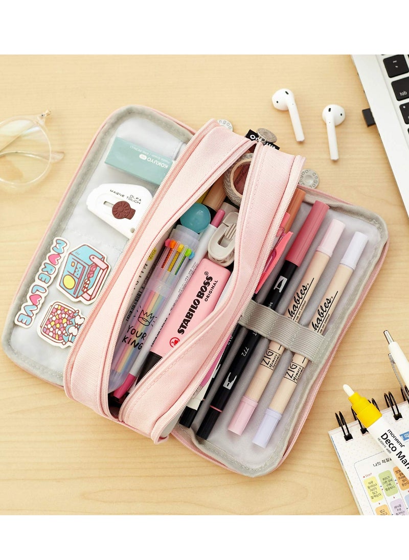 Daytoyz - Large Capacity Pencil Case 3 Compartment Pouch Pen Bag for School Teen Girl Boy Men Women - Image 1
