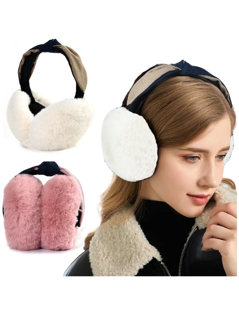 Warm and Cozy Women's Faux Fur Ear Muffs, Foldable Winter Ear Warmers for Ultimate Comfort and Style - Image 1
