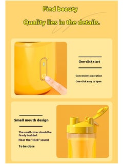 Generic 500ML Wireless Portable Blender,Powerful 12 Blades,USB-C Rechargeable,  Personal Size Handheld Blender Electric Juicer Blender, Juice Maker Mixer Shakes Juicer Machine, Baby Food Maker (Yellow)  - Image 5