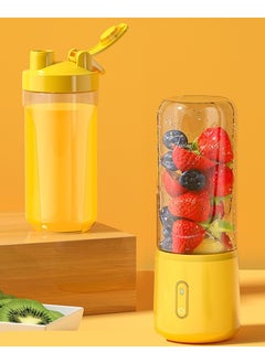Generic 500ML Wireless Portable Blender,Powerful 12 Blades,USB-C Rechargeable,  Personal Size Handheld Blender Electric Juicer Blender, Juice Maker Mixer Shakes Juicer Machine, Baby Food Maker (Yellow)  - Image 1