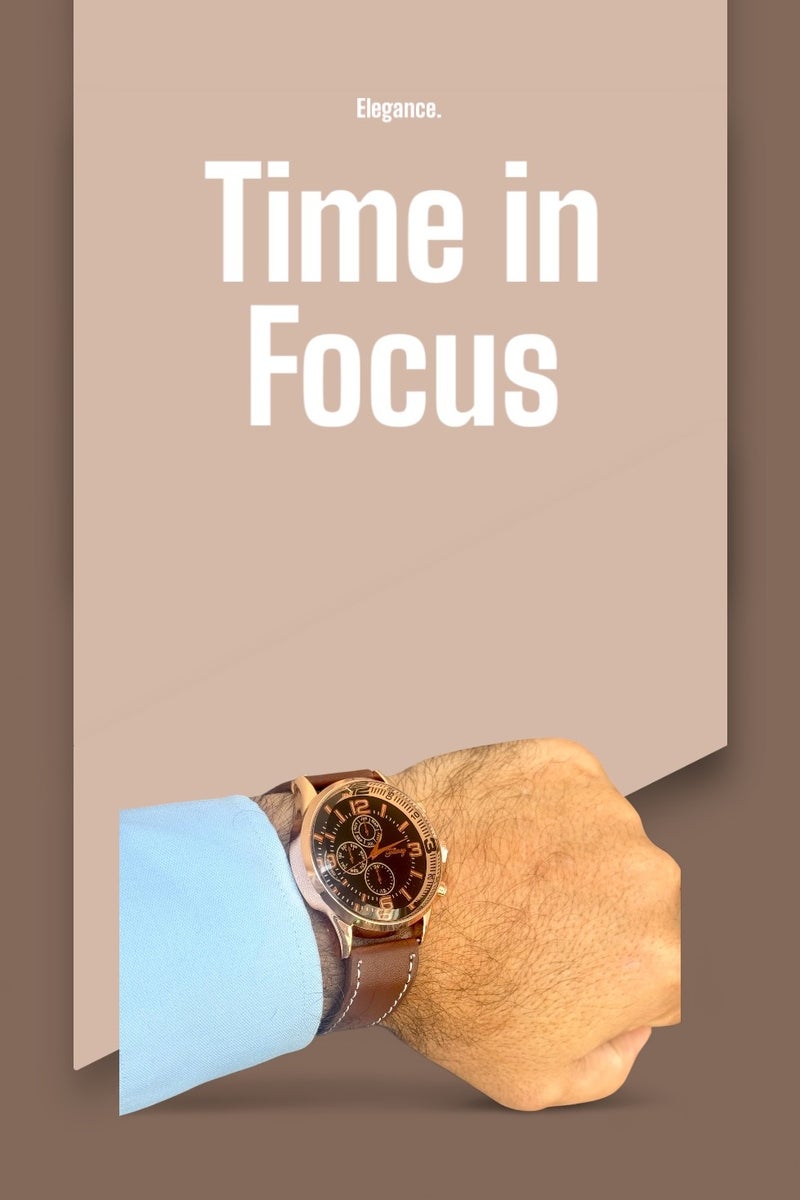 OLUDENIZ Men's Luxury Business Gift Set – Watch, Pen, Keychain, Misbaha, Cufflinks in Elegant Orange Box - Image 1