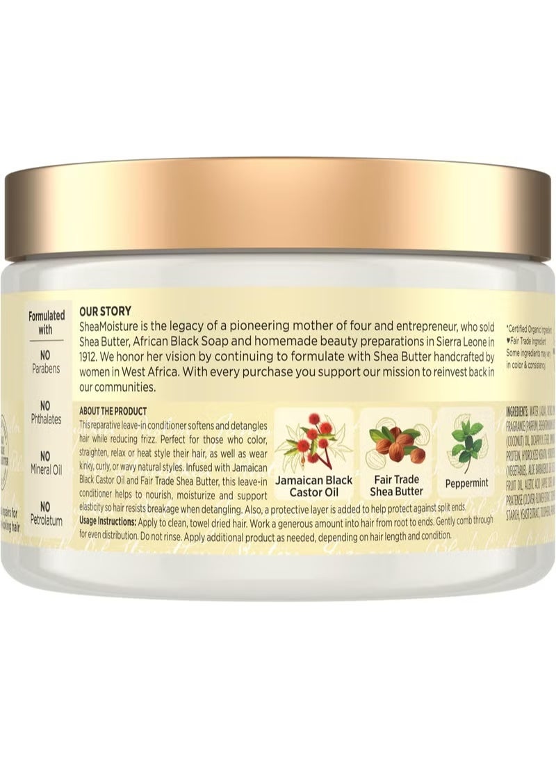 Shea Moisture Jamaican Black Castor Oil Leave-In Conditioner 11.5oz | Strengthens, Softens & Detangles Damaged Hair | With Shea Butter, Peppermint & Apple Cider Vinegar – Original - Image 2