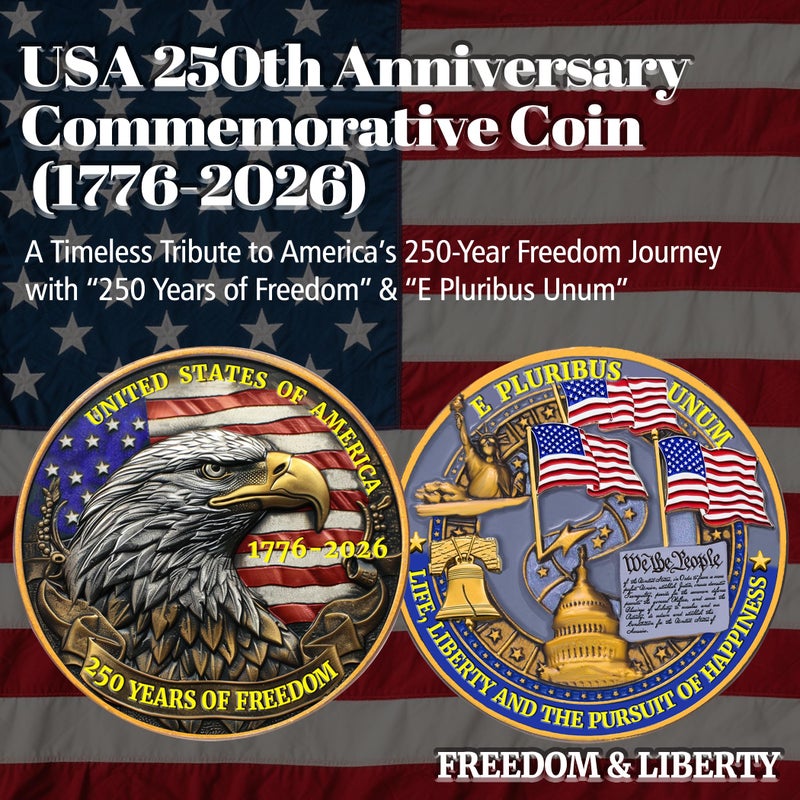 Zyviacy USA 250th Anniversary Commemorative Coin - American Eagle & Patriotic Symbols Collectible - America 250 Merchandise for Celebration & Gifting (1776-2026) (250 Eagle) - Image 2