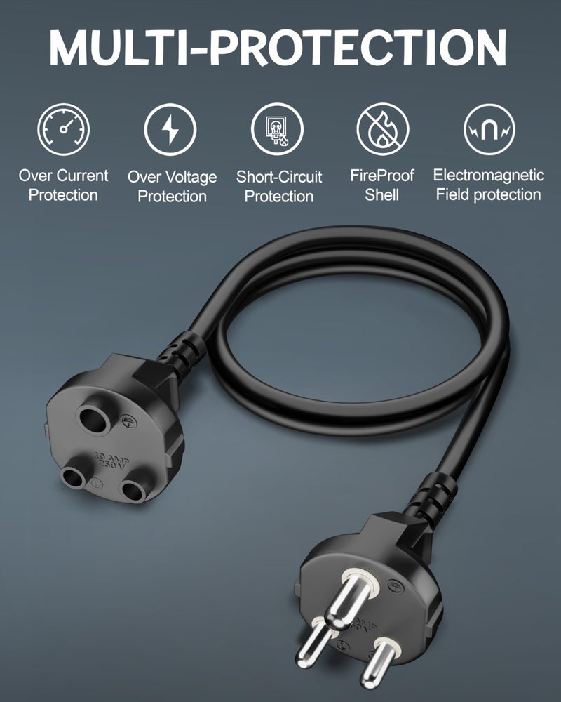 FEDUS 10m Long 18AWG Heavy Duty Male to Female 2 Pin Power Extension Cord Wire, 10amp Indoor Outdoor Power Cord Extension Electrical Extender Power Cable for appliances, Electronics, and Power Tools - Image 3