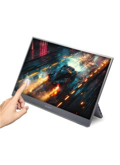 Majesty Majesty 15.6-Inch Portable Foldable Full HD Screen, Touch screen, Lightweight, Compatible with Laptops, Macs, Computers, USB 3 Supported Mobile Phones, PlayStation, Xbox, and Receivers – BLACK  - Image 1