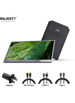 Majesty Majesty 15.6-Inch Portable Foldable Full HD Screen, Touch screen, Lightweight, Compatible with Laptops, Macs, Computers, USB 3 Supported Mobile Phones, PlayStation, Xbox, and Receivers – BLACK  - Image 4