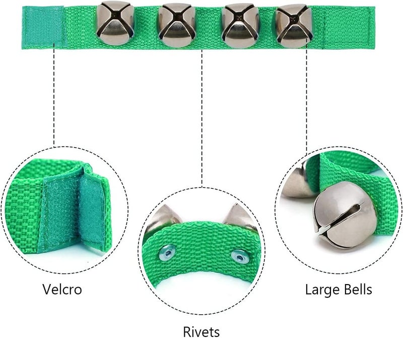 Coolrunner 2pcs/4pcs Band Wrist Bells Christmas Musical Tambourine Wrist Shaking Jingle Bells Percussion Orchestra Rattles (Red+Green) - Image 3