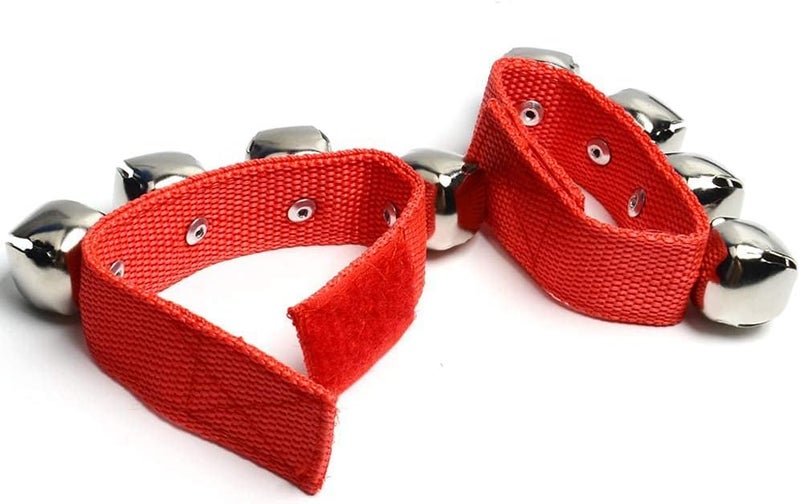 Coolrunner 2pcs/4pcs Band Wrist Bells Christmas Musical Tambourine Wrist Shaking Jingle Bells Percussion Orchestra Rattles (Red+Green) - Image 5