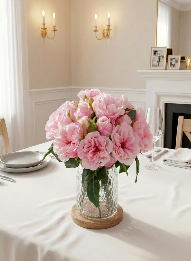 florisso Light Pink Rose Artificial Flowers - 13 Branches Faux Roses for Vase Decor, Wedding Centerpieces & Living Room Accents (Silk Artificial Roses) - Image 5