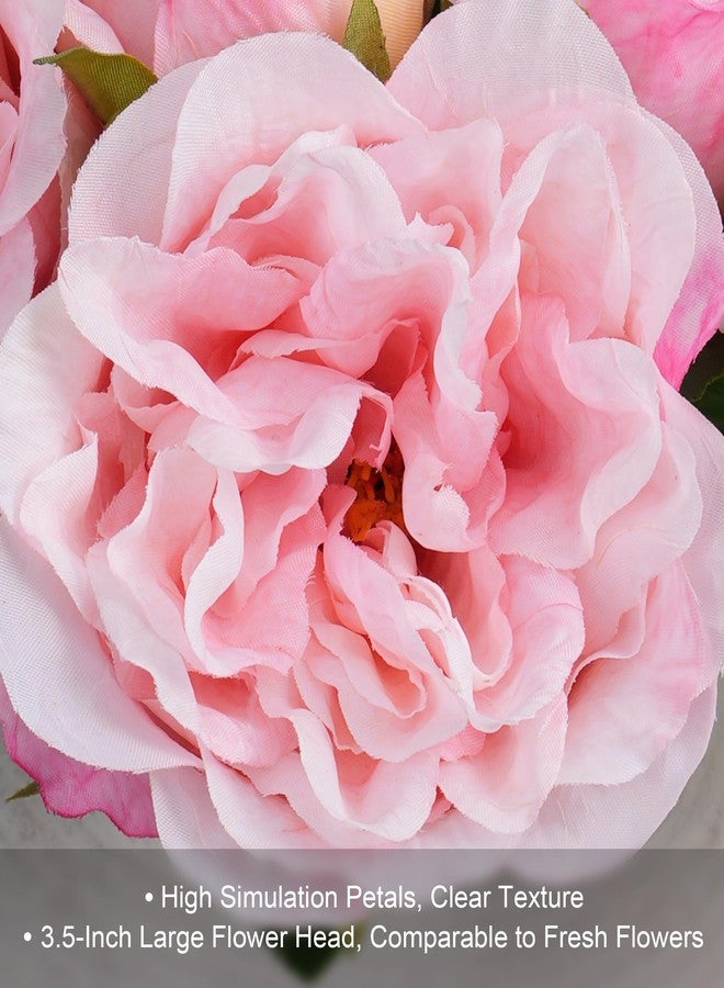 florisso Light Pink Rose Artificial Flowers - 13 Branches Faux Roses for Vase Decor, Wedding Centerpieces & Living Room Accents (Silk Artificial Roses) - Image 2