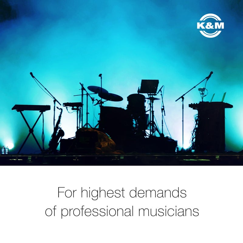 KM حامل جيتار كيه آند إم كونيج & ماير 17541.013.55 | إطار قابل للتعديل مغطى بمطاط واقي ثقيل ومتين | يطوى بشكل مسطح محمول | يناسب الجيتارات الصوتية | للموسيقيين البالغين والشباب | أسود - Image 4