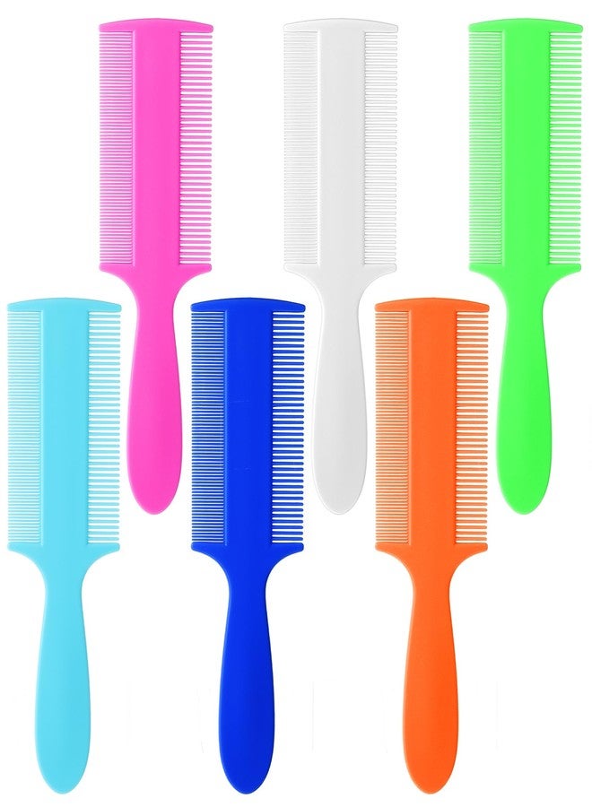 Neyauo 6 Pcs Double Sided Fine Tooth Comb Lice Flea Removal Comb Portable Plastic Grooming Combs with Handle Effective Dandruff Cleaning Tool for Newborn Baby Adults Children Pets Daily Hair(6 Colors - Image 1