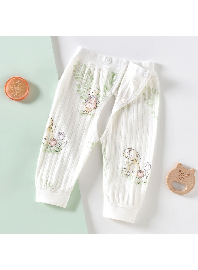 0-1 Year Old Newborn Baby Pants Men's Cotton Long Johns Adjustable Open-crotch Pants Belly Velcro Spring And Autumn Women