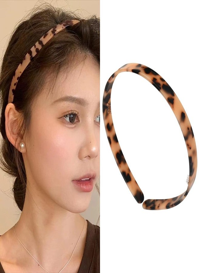 Kefley Tortoise Shell Headbands Thin French Hairband for Women with Teeth High Tenacity Acrylic Acetate Headband Hair Band Vintage Plastic Headband Retro Style Hair Styling Accessories - Image 1